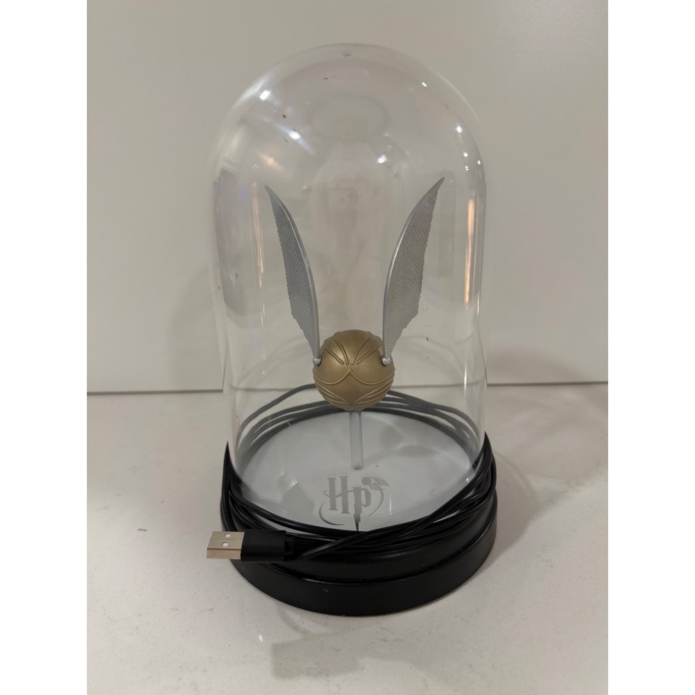Harry Potter Golden Snitch Light Paladone USB Powered Bell Jar Dome Lamp Cloche